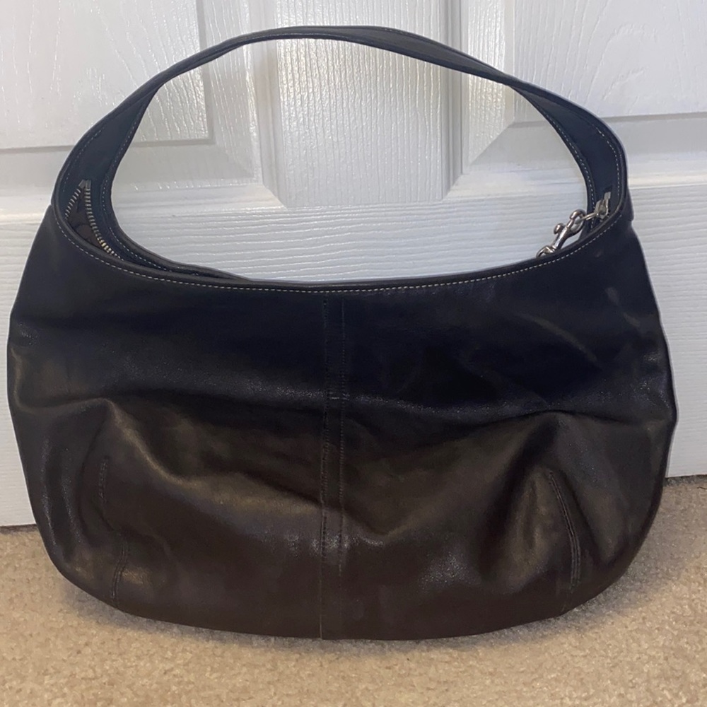 Black Leather Coach Hobo Bag